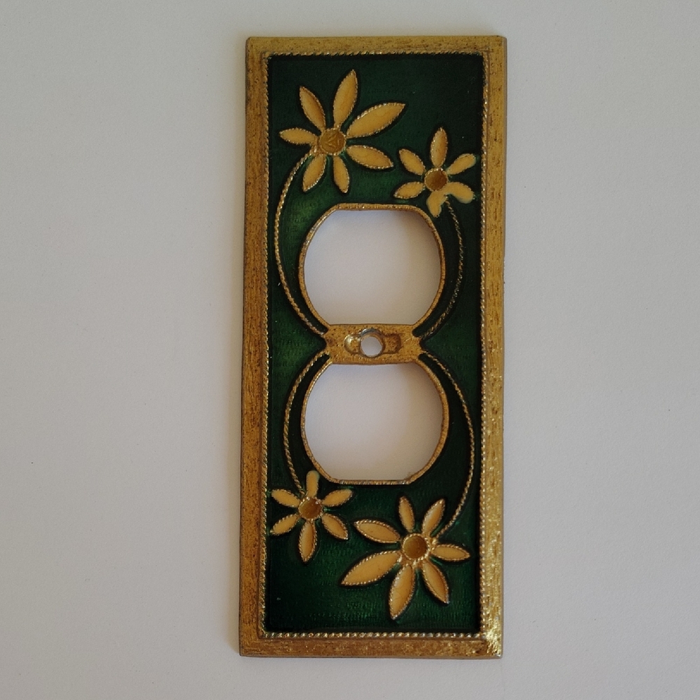 Metal Enamel Floral Light Switch Cover Penndel
